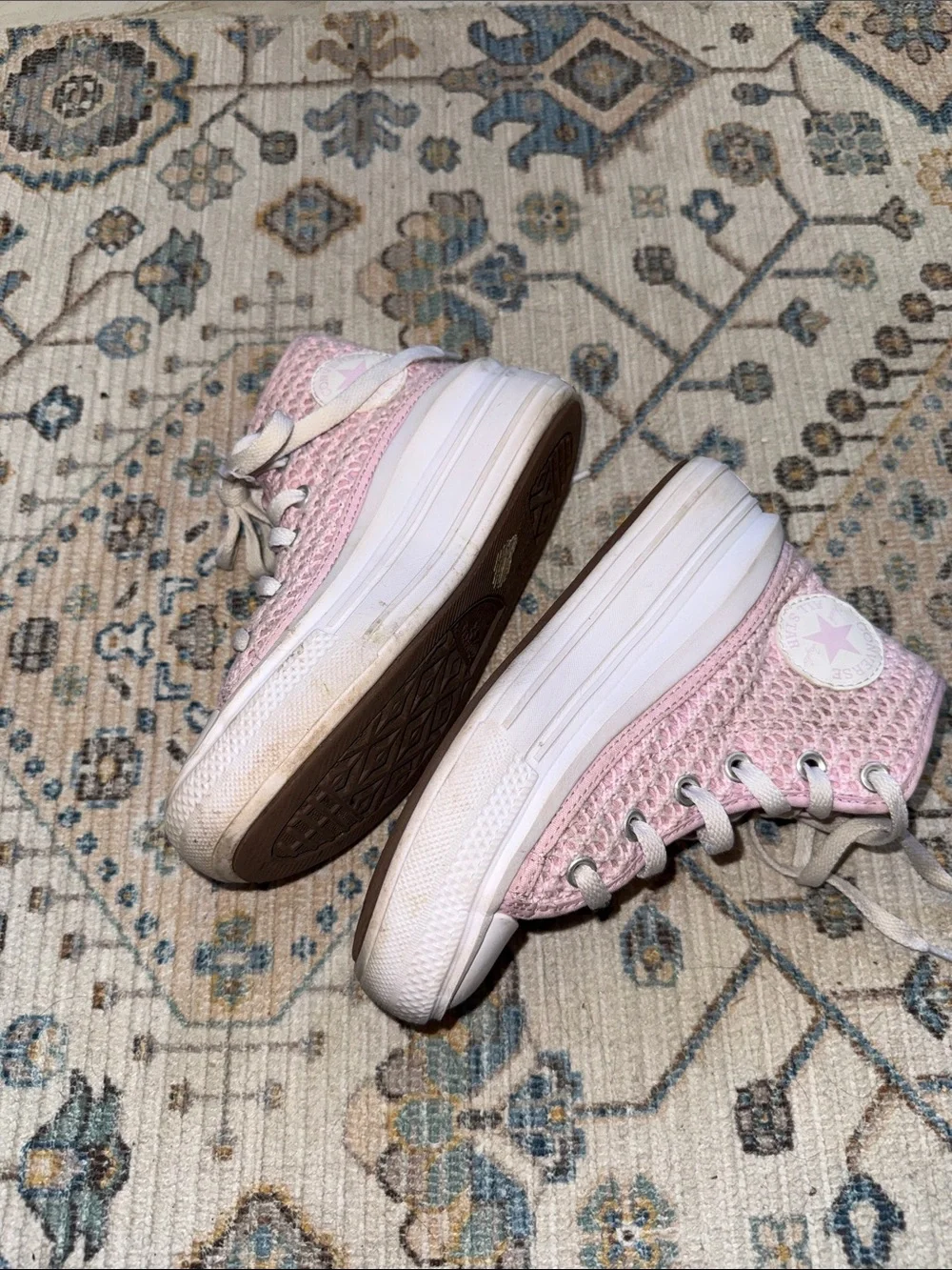 Converse Pink Knit High-Top Sneakers
